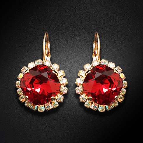 Auskari "Apžilbinošs Mirdzums III (Scarlet)" ar Swarovski™ kristāliem